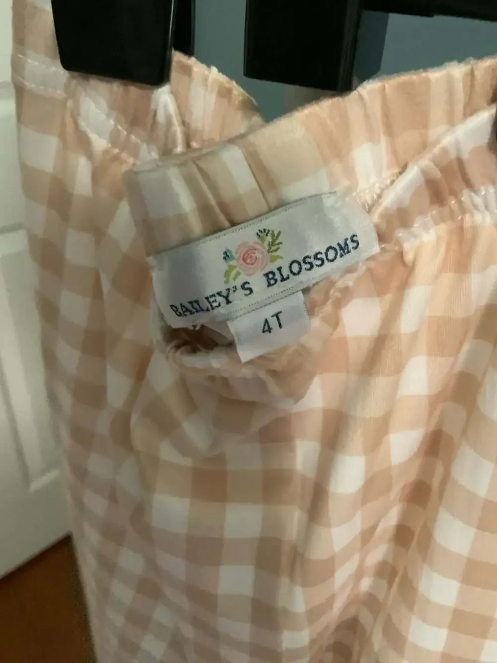 Bailey's Blossoms Pants Size 4T Pink Gingham